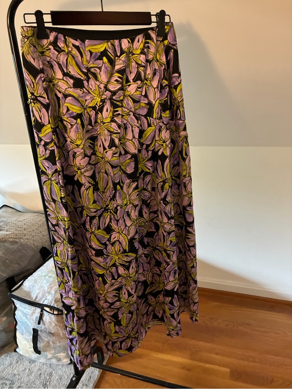 Floral Vero Moda Long Skirt in Purple and Yellow - size medium